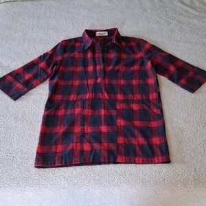 Impressions Red and Navy Plaid Tunic
